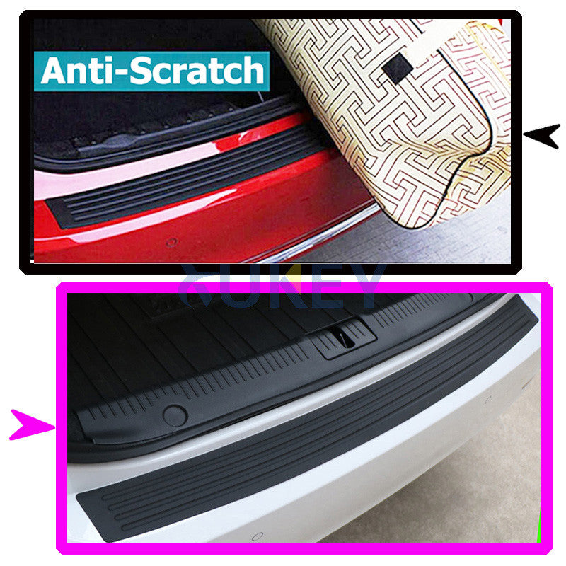 90cm Car Rear Bumper Sill Protector Plate Rubber Cover Guard Back Door Boot Trim