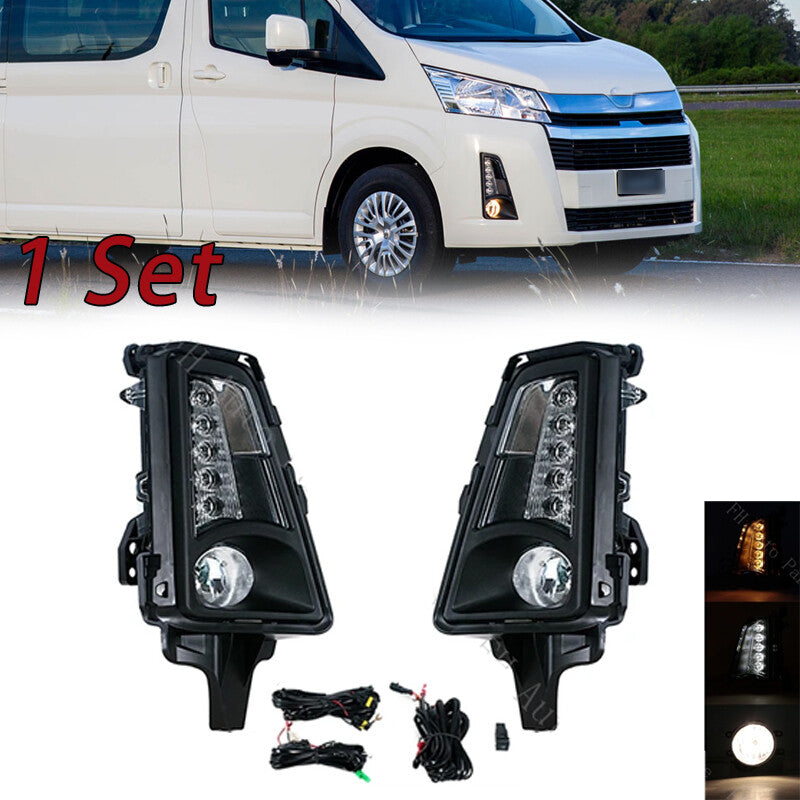 1Set for Toyota Hiace Commuter 2019-2021 Car Front Bumper Foglight LED Halogen
