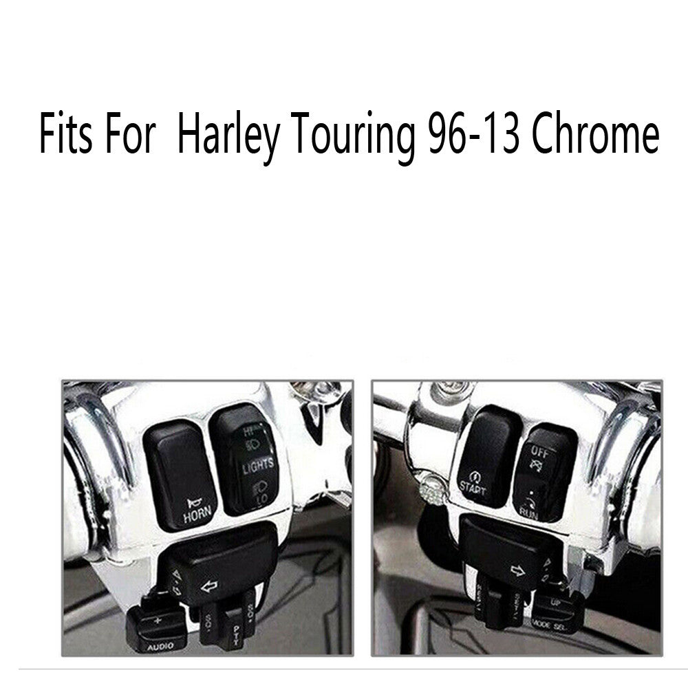 Handlebar switch housing cover and 10 button covers for Harley Touring 1996-2013- n
