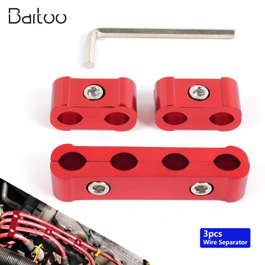 Red Engine Spark Plug Wire Separator Divider Clamp Wire Separator Divider 3PCS Q