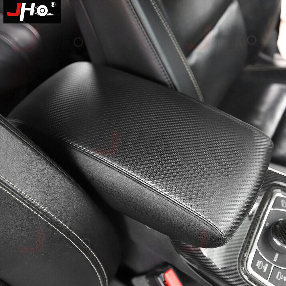 Carbon Fiber Car Center Armrest Cover Protector for Jeep Grand Cherokee 2011+