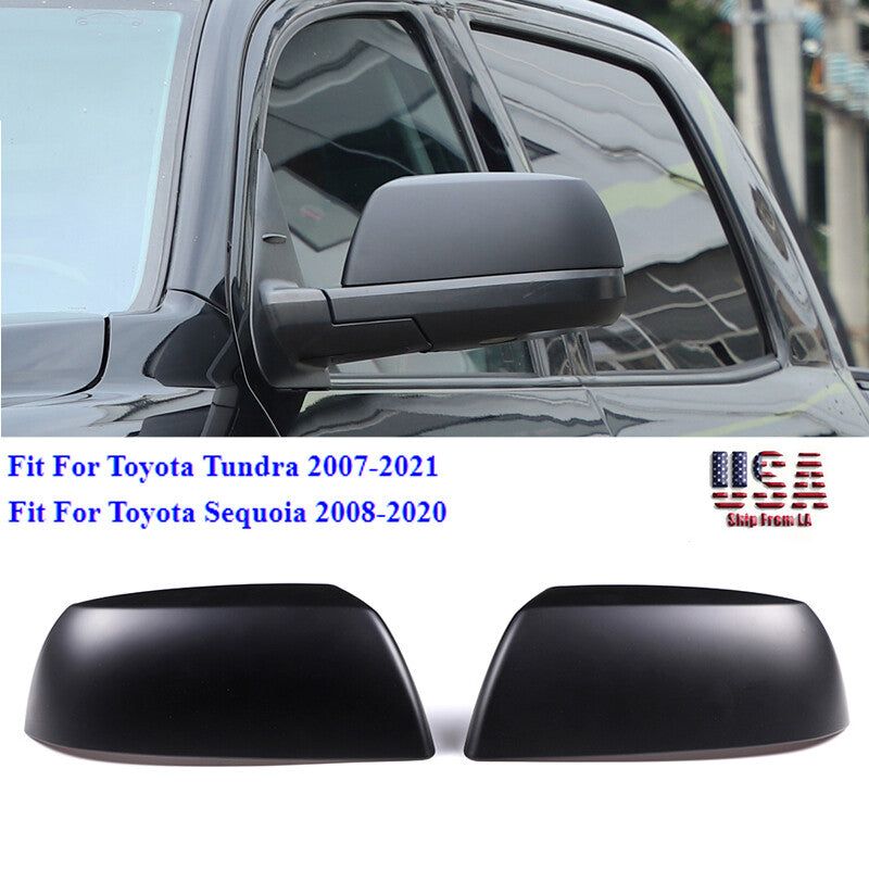 Matte black side mirror protector trim suitable for Sequoia 07-20