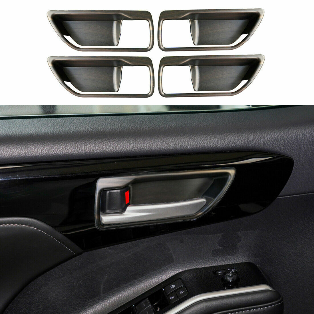 for 2020-2022 for Highlander Glossy Black Side Door Mirror Cover Trim 2pc v