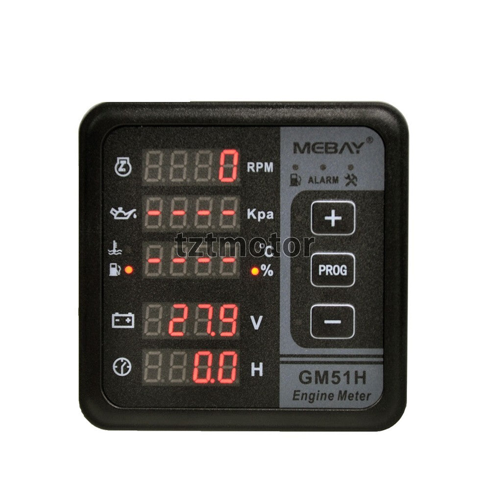 Mebay Digital Engine Meter RPM Tachometer for Diesel Engine Speed Oil Pressure Q