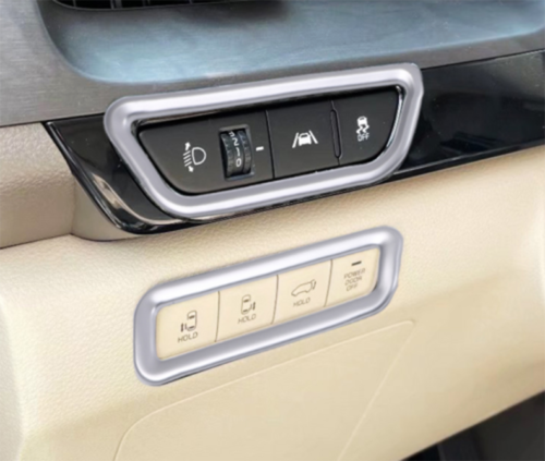 for Kia Carnival 2022-2023 Matte Silver Car Headlight Switch Button Frame Trim