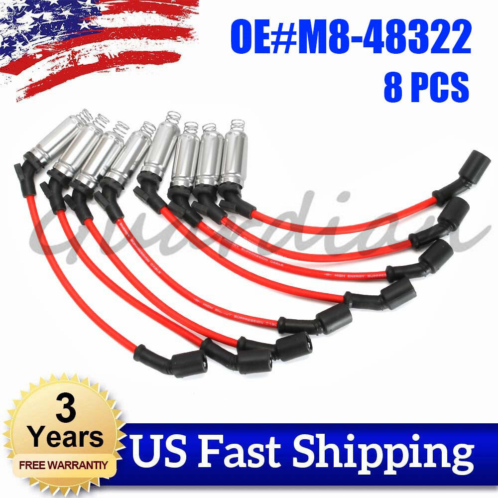 8x M8-48322 High-Performance Spark Plug Ignition Wires for GMI for Chevrolet Tahoe