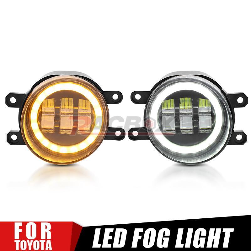 LED Bumper Fog Lights Yellow+White Halo DRL for Toyota for Corolla Tacoma for Camry RAV4