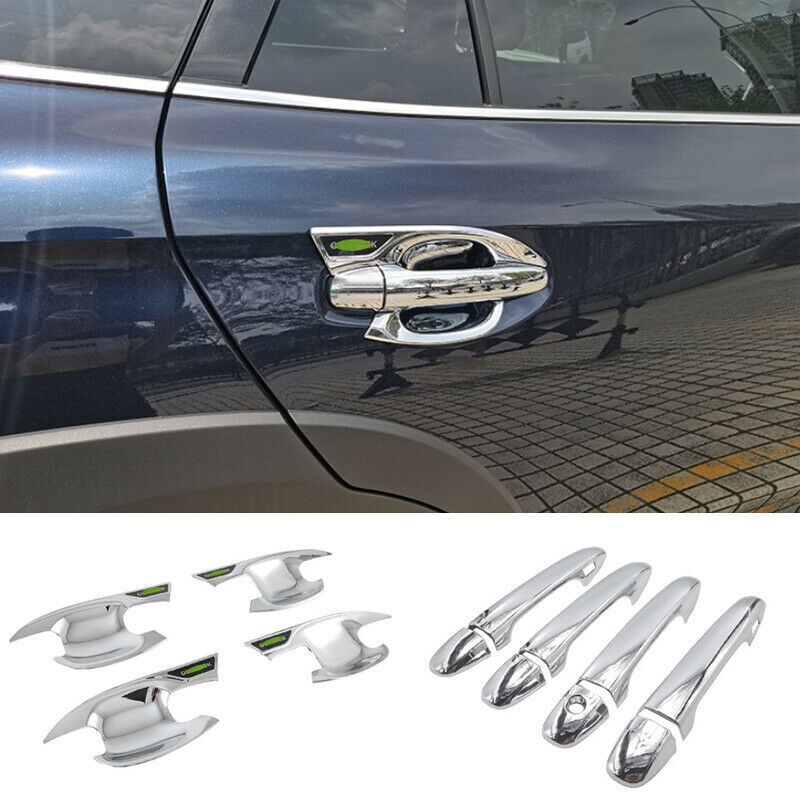 for Subaru Outback 2020-2023 Chrome Side Door Handle Cover + Bowl Cup Combo Trim