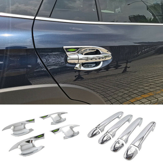 for Subaru Outback 2020-2023 Chrome Side Door Handle Cover + Bowl Cup Combo Trim