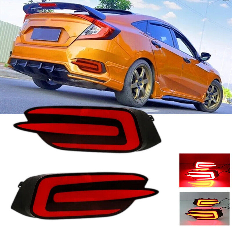 2-Piece LED Bumper Light, Driver's Light, and Rear Fog Light Set for Honda for Civic Sedan (2016-2019)