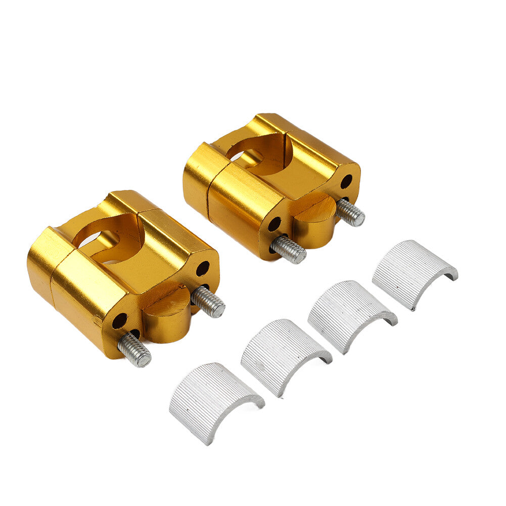 Gold HandleBar Fat Bar Mount Clamps Risers Adaptor 7/8 to 11/8 Dirt Pit Bike ATV
