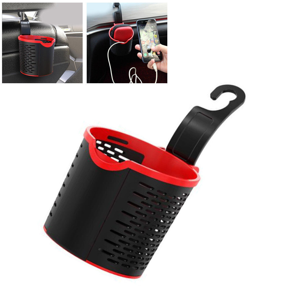 1-piece car headrest, for seat backrest storage cup holder, beverage storage container, trash can - n