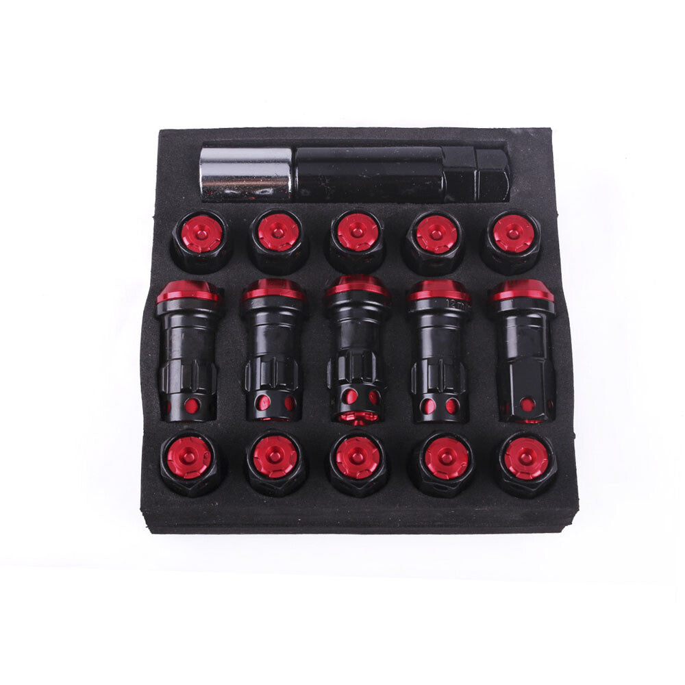 20pcs Red M12 x 1.25 mm Composite Close End Heavy Duty Wheel Lug Nuts R40 Q