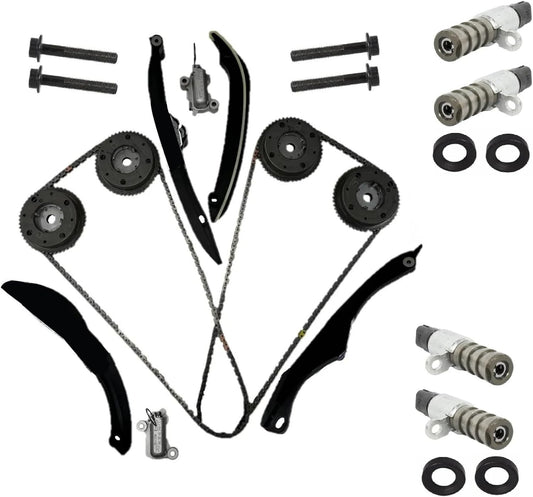 For 2017-2024 F150 3.5L Chains Guides Tensioners Solenoids PHASERS KIT us n