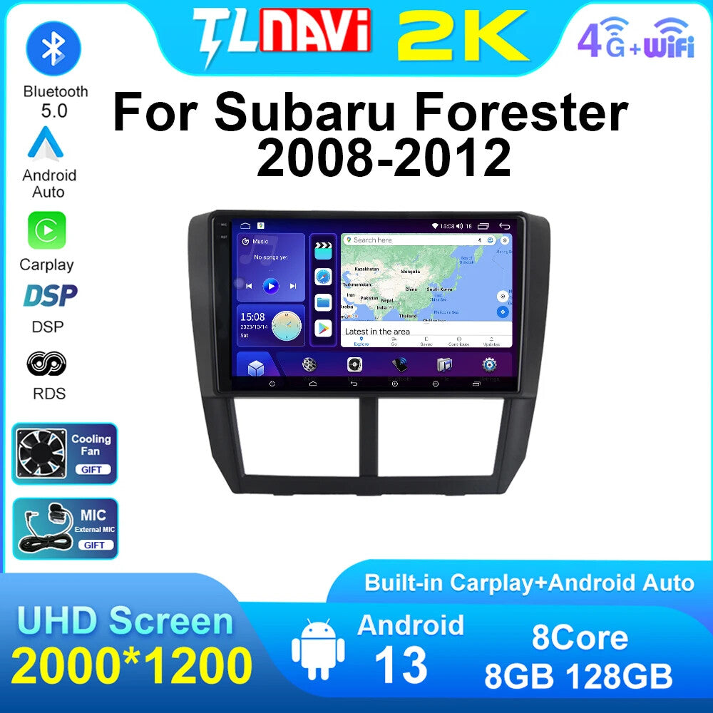 for Subaru for Forester 2008-2012 CarPlay Head Unit GPS Car Radio Multimedia Player