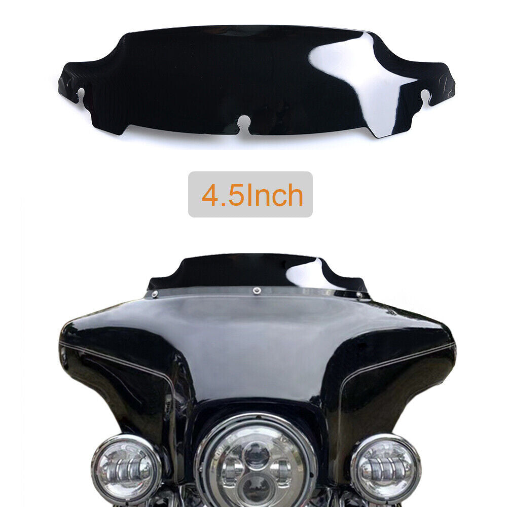 4.5-inch black motorcycle wave windshield suitable for Harley Touring 2014-2023. n
