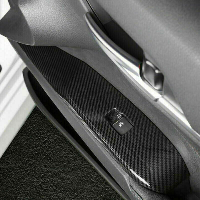 for Toyota for Camry 2018-2022 Carbon Fiber Style Car Window Lift Switch Cover Trim