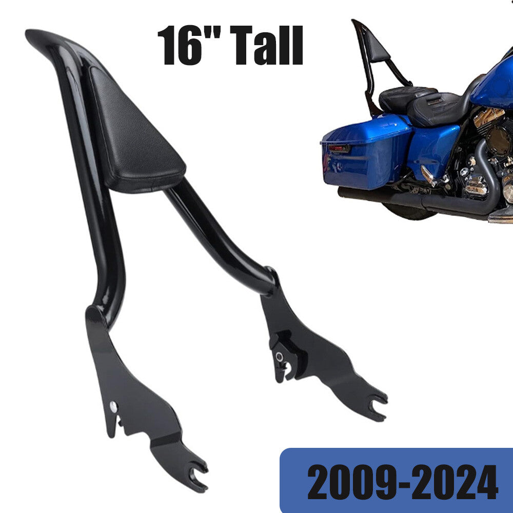16-inch high Sisi bar backrest suitable for Harley Touring Road, Glide Road, King 2009-2023