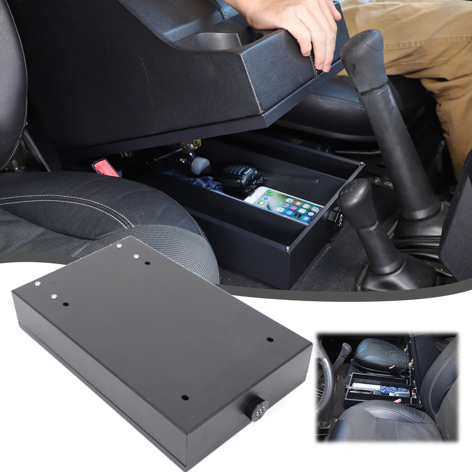 Console armrest vault vehicle safe for Land Rover for Defender 90 2004-2019 new n