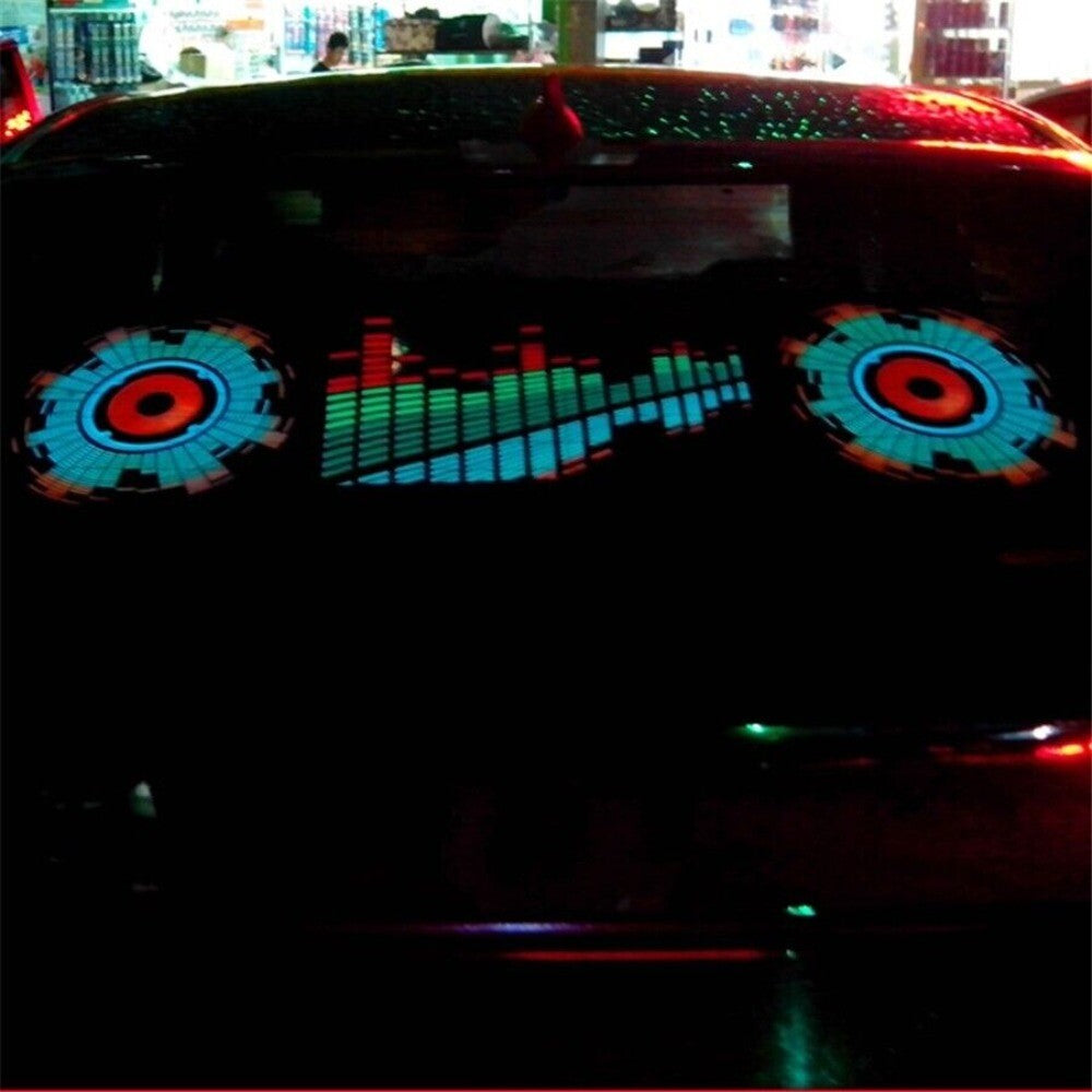 Car Rear Windshield Music Rhythm LED Light Sticker Sound Activated Equalizer 5W. n