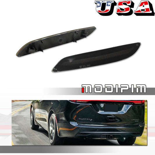 2-Pack Deep Smoked Rear Bumper Reflector Kit for 17-23 for for CHRysler for Pacifica and Voyager - v