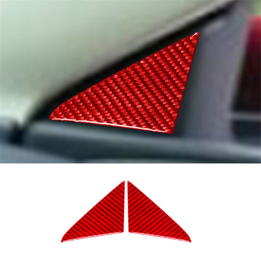 2Pcs Red Carbon Fiber Front Door Pilar Cover Trim for Chrysler 200 2015-2017