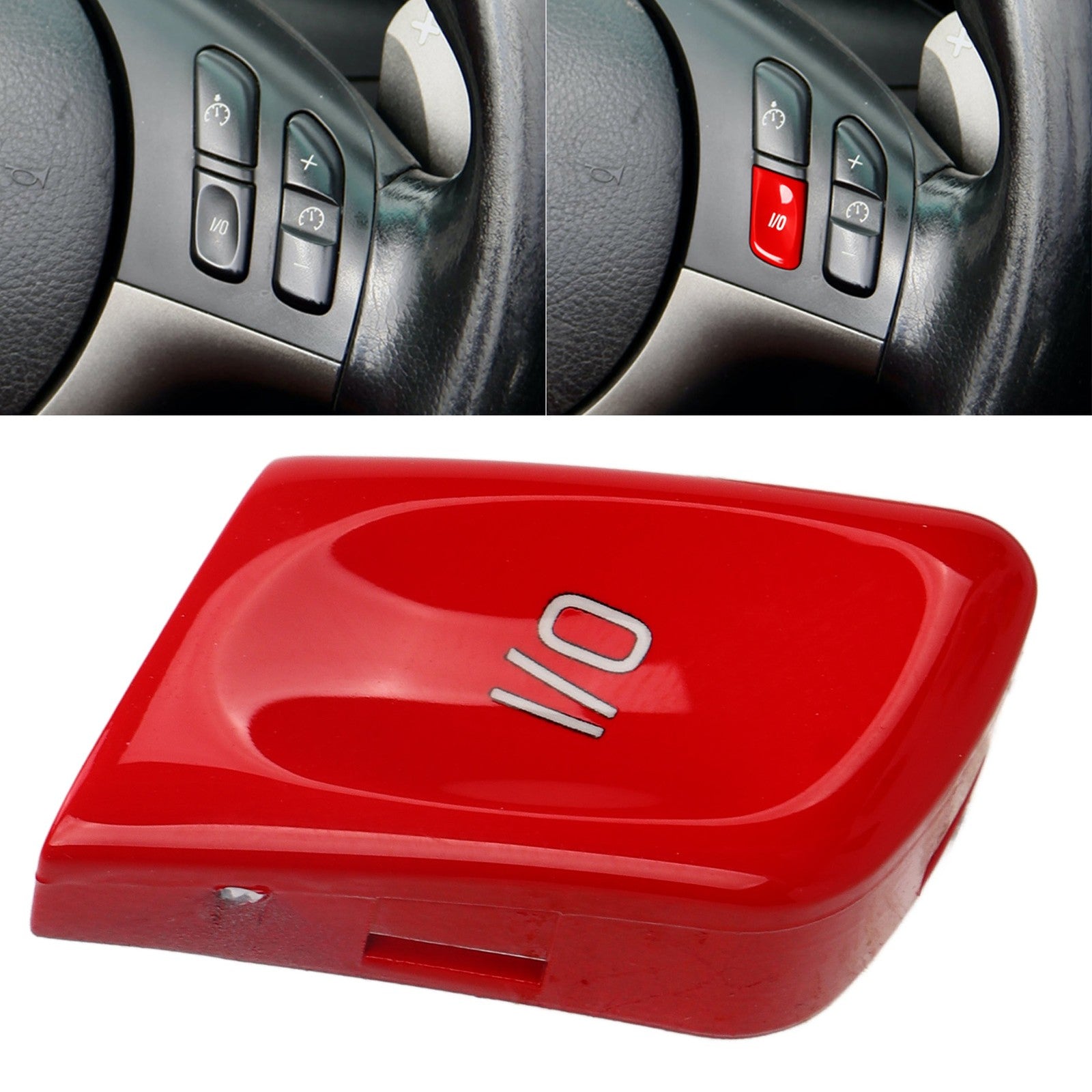 (Red)Steering Wheel Control Switch Button I O Control Car Steering Wheel Button