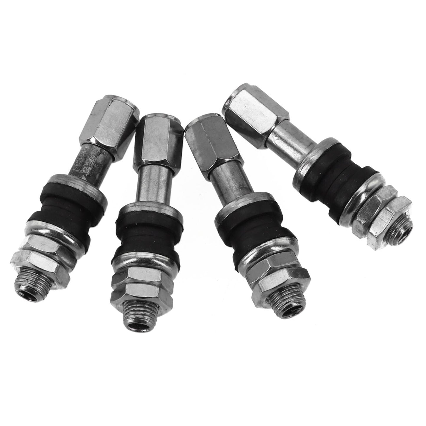 High Pressure Flush Chrome Metal Tire Valve Stems for Car Truck Set of 4
