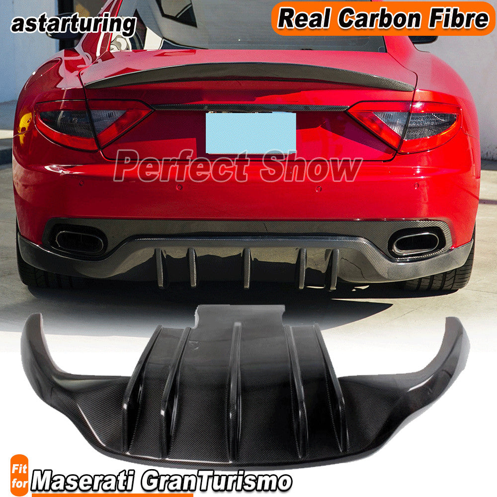 Fit for Maserati GranTurismo 06-14 Rear Bumper Diffuser Lip Spoiler Real Carbon
