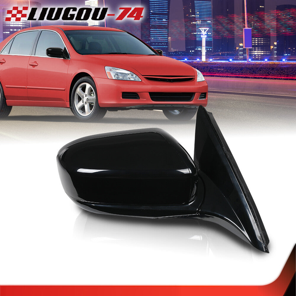 Power Mirror Front Passenger Side Fits for Honda Accord Sedan 03-07 Gloss Black - v