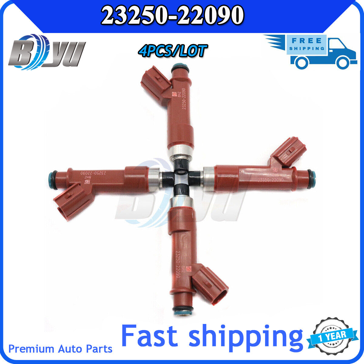 Four brand new fuel injector nozzles for Corolla Matrix 2004-2008 1.8L 23250-22090- v