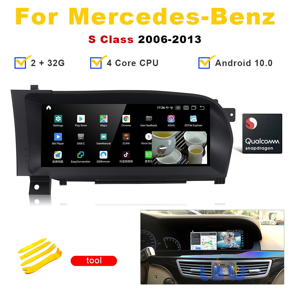 Android 10.0 for Benz S Class W221 CL W216 S550 S600 S63 2005-2013 Car GPS Radio