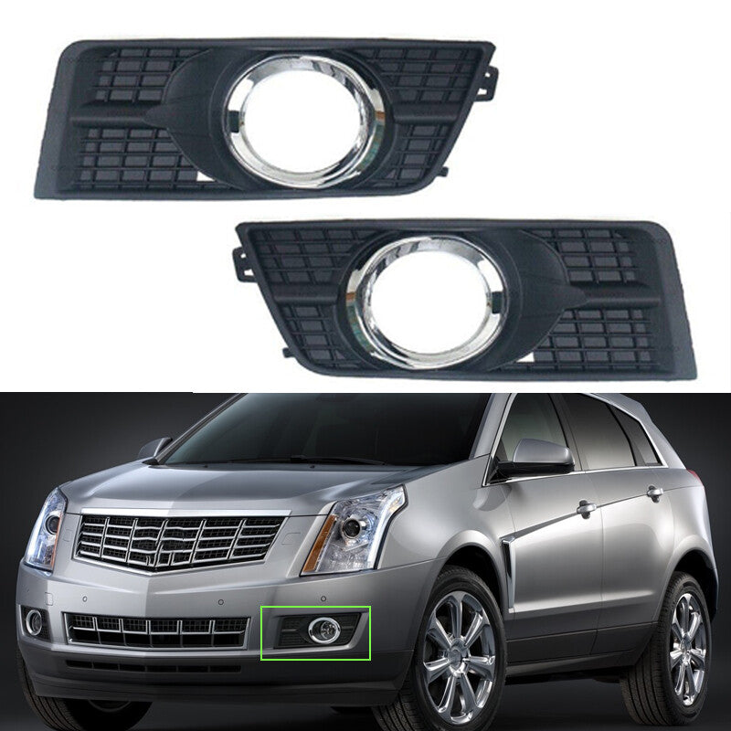 1 Pair For 2010-2016 for Cadillac SRX Front Bumper Frame Fog Lamp Grille Case Cover