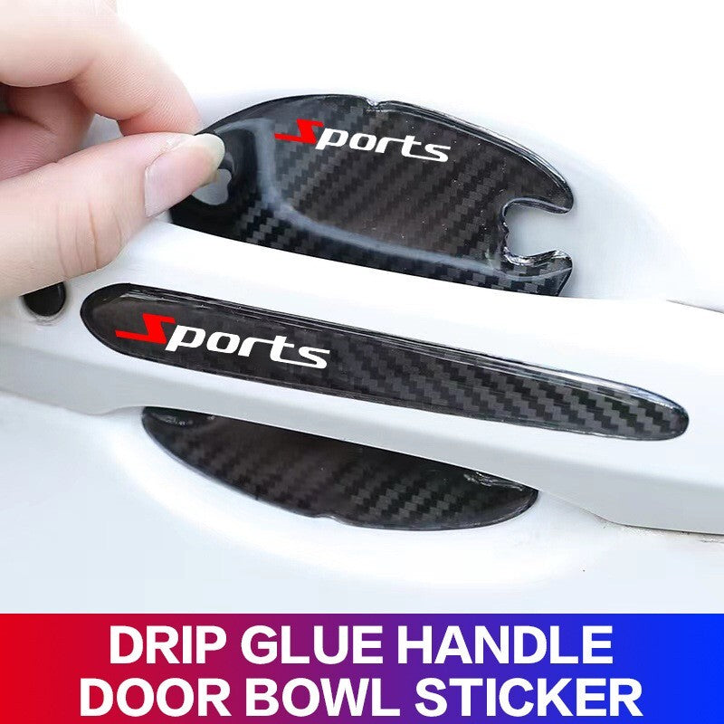 Car Accessories Door Handle Bowl Sticker Protector Anti Scratch Cover Carbon 8pc