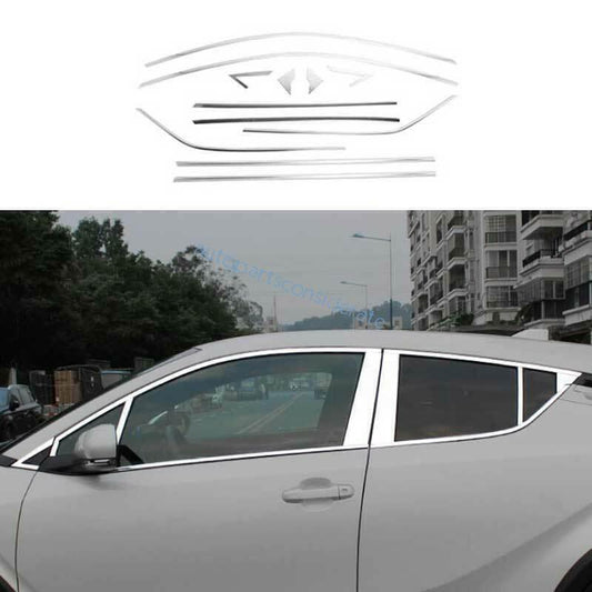 for Toyota CHR C-HR 18-2022 Steel Side Window Sill Molding Strip Trim Chrome Kit