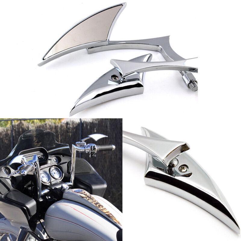 FIT for HARLEY MOTORCYCLE CRUISER CHOPPER 2X CHROME TEARDROP REARVIEW MIRRORS