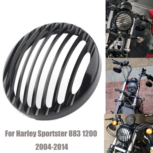 Aluminum Black 5.75-inch Headlight Grill Cover for Harley Sportster XL883 XL1200- n