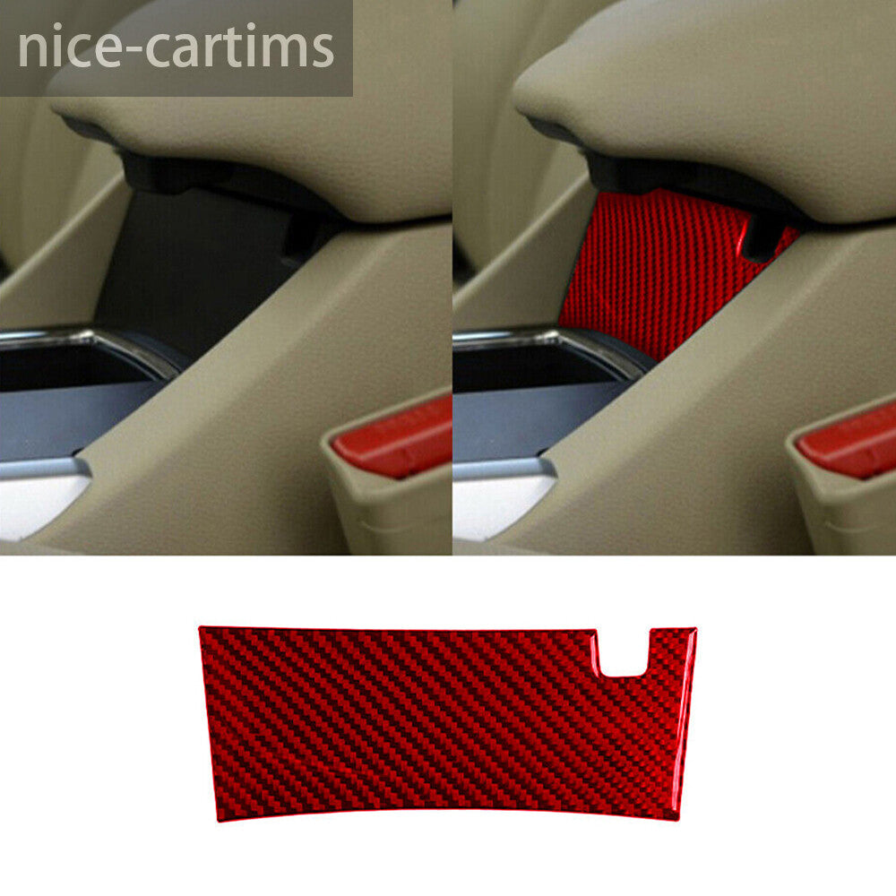 Red Carbon Fiber Central Armrest Lower Panel Trim Fit for Honda Accord 2013-2017