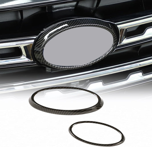 for Subaru XV 2021+ Front Rear Car Logo Decorative Ring Cover ABS Carbon Fiber