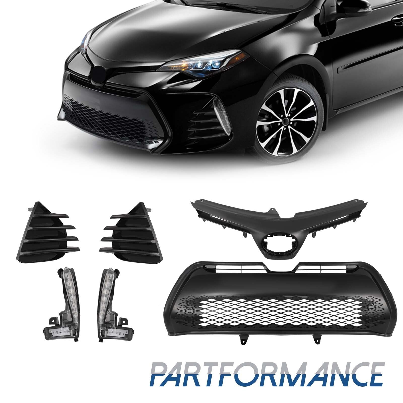 6-Pack for 2017-2019 for Corolla SE XSE Front Upper and Lower Grille LED Fog Lights - v