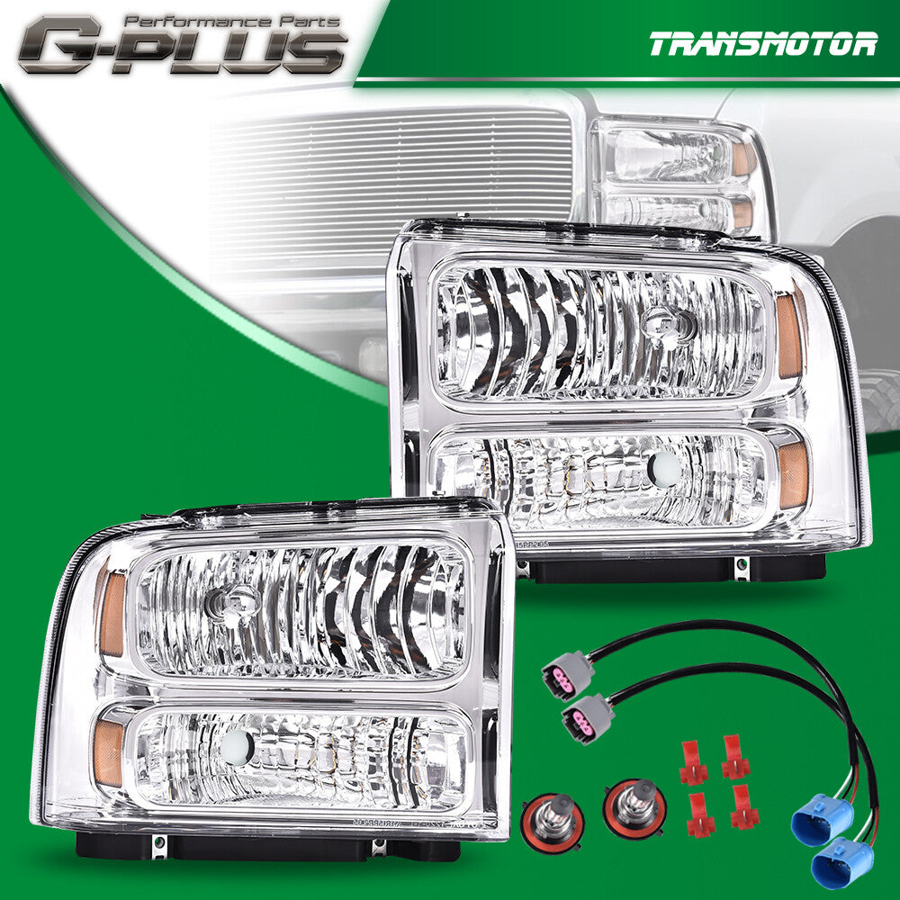 Excursion conversion headlights for 99-04 Super Duty F-350 truck- v
