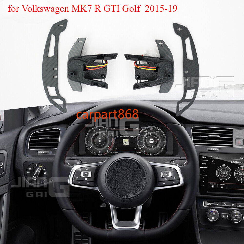 Magnetic Matte Carbon Fiber Shift Paddles for Volkswagen MK7 R GTI for Golf 15-19