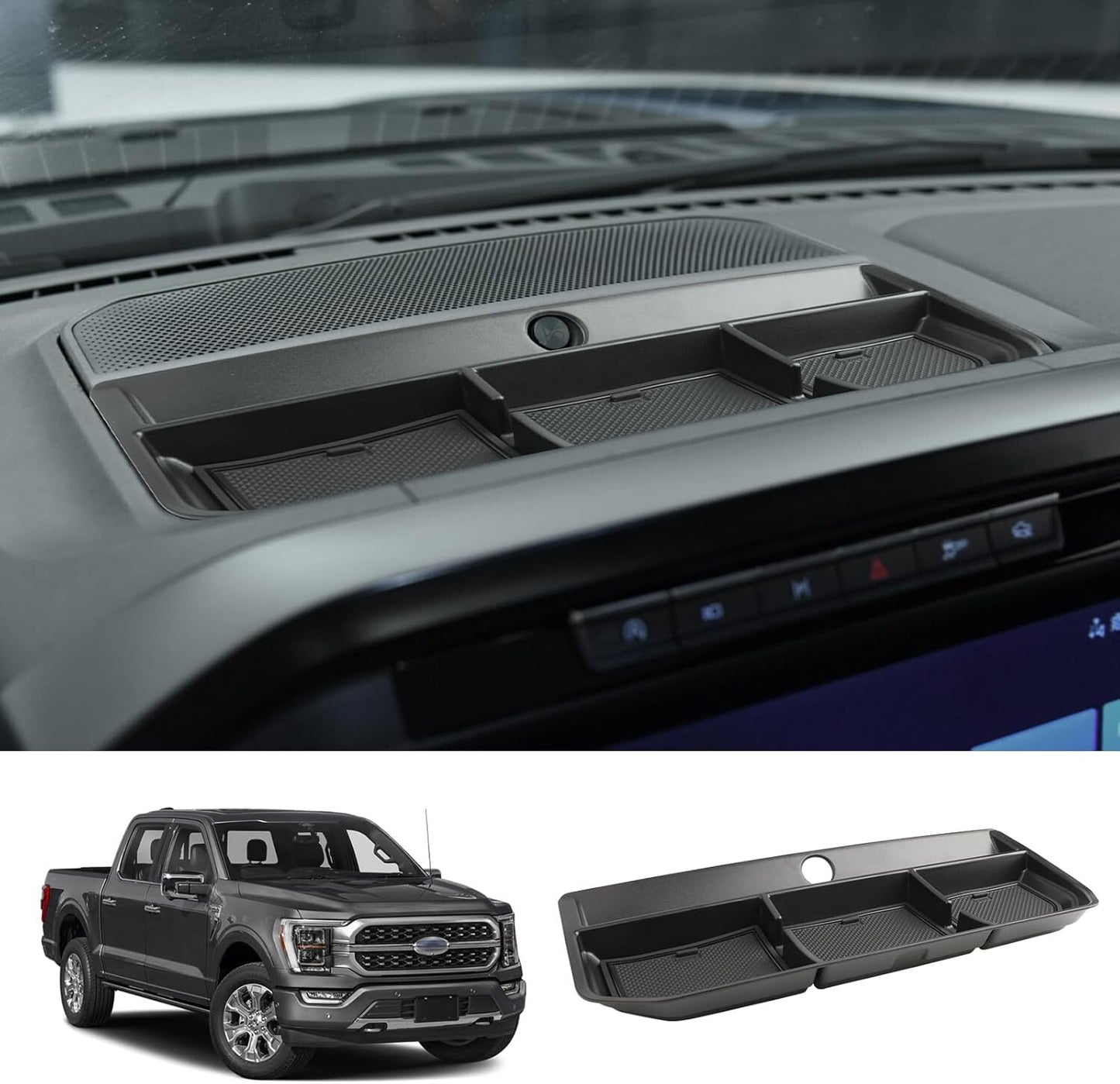 Suitable for 2021-2024 F150 pickup dashboard storage box console storage accessory - n