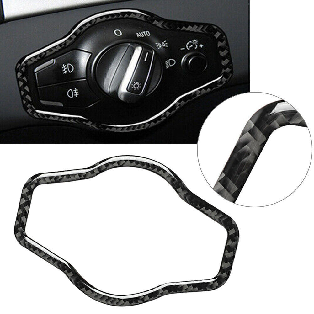 Headlight Switch Sticker Cover Trim Fit for Audi for A4 B8 for A5 Q5 2009-2016 Carbon Fiber