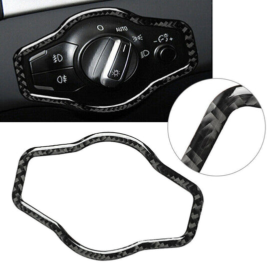 Headlight Switch Sticker Cover Trim Fit for Audi for A4 B8 for A5 Q5 2009-2016 Carbon Fiber