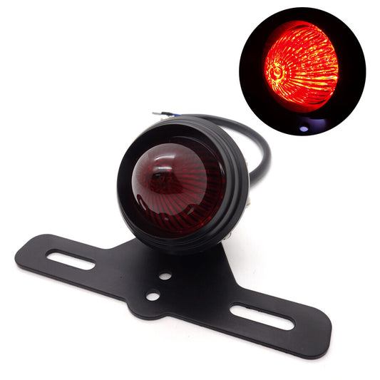 Motorcycle Black Retro Tail Brake Light Lamp for Harley Bobber Chopper Cafe Race Q