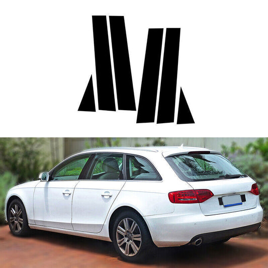 for Audi A4 B8/8K 2008-16 Piano Black Pillar Post Door Window Molding Strip Trim