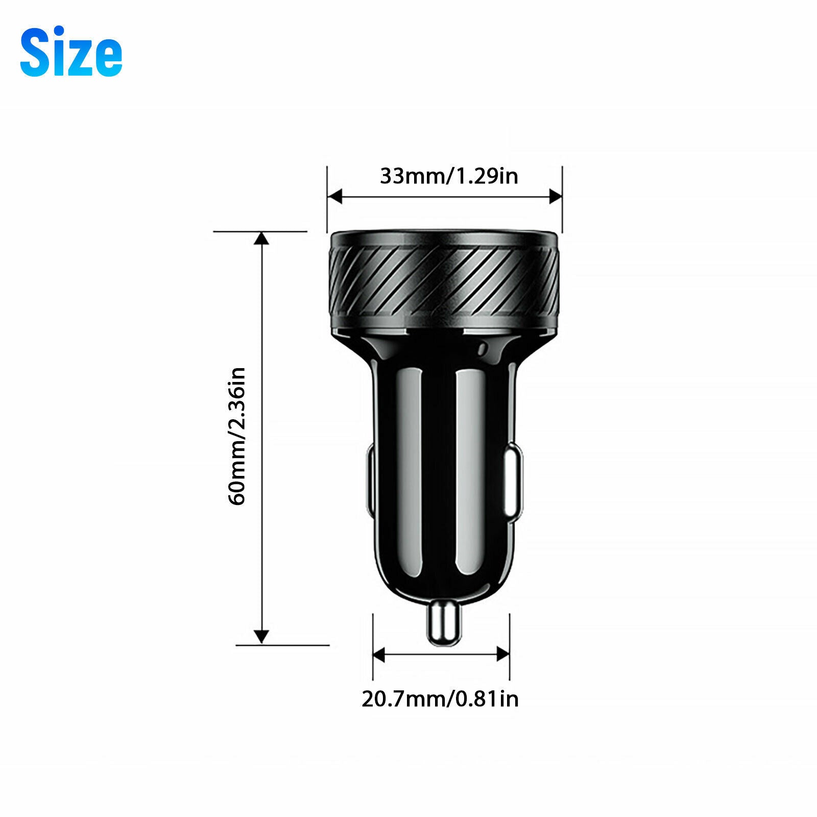 36W Dual USB QC3.0 Fast Car Charger Cigarette Lighter LED ON/OFF Power Adapter