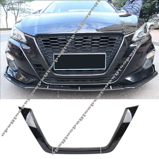 for Nissan Altima 2019-2024 Carbon Fiber Look Front Mesh Grille Strip Cover Trim