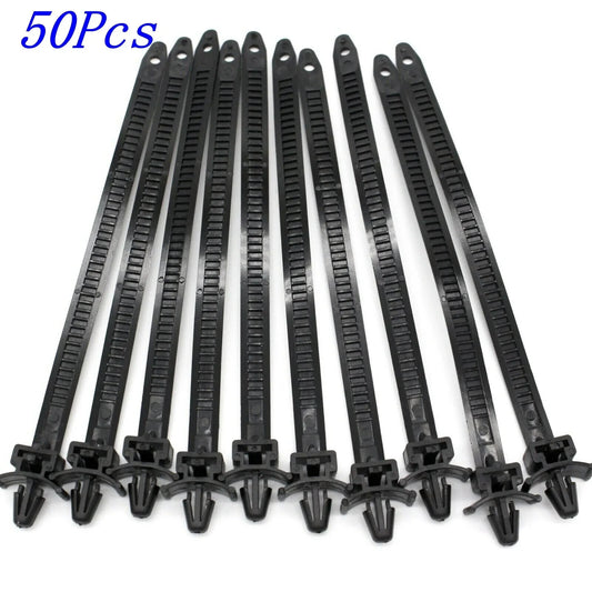 50Pcs 7mm Hole Push Mount Wire Ties Releasable Nylon Cable Strap for Honda for Mazda
